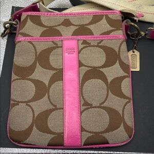 2.8.26 Coach Signature Brown and Pink Lg. Crossbody